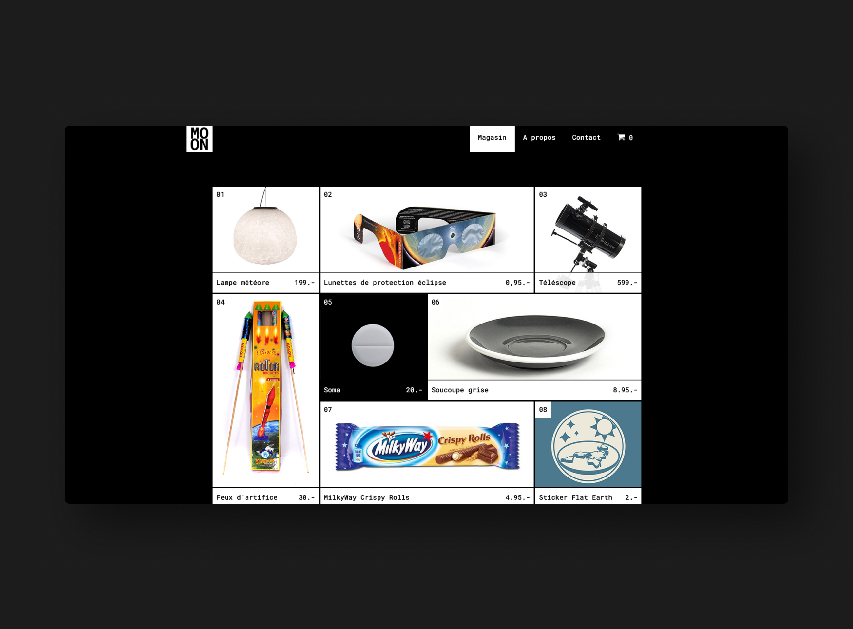 1ère partie de la boutique