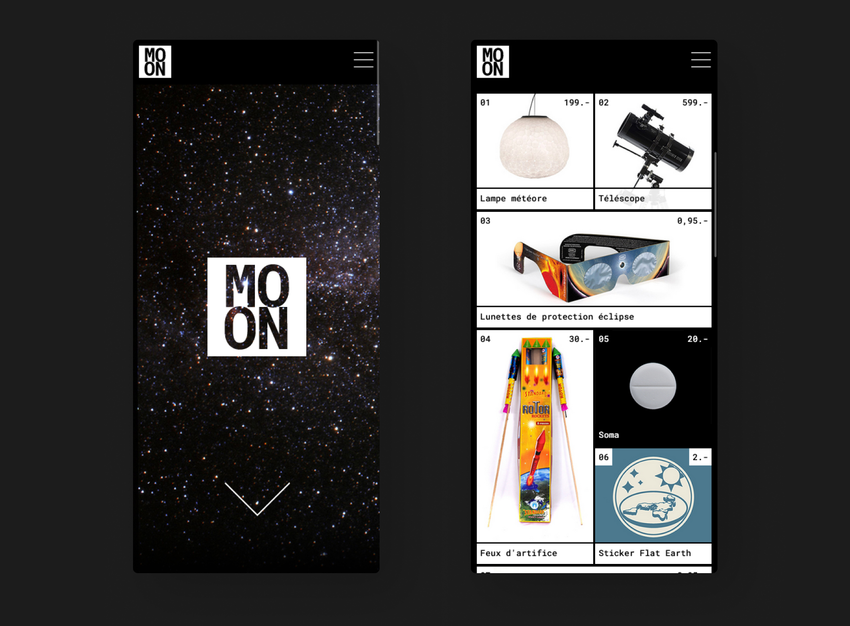 Accueil Moon - Mobile