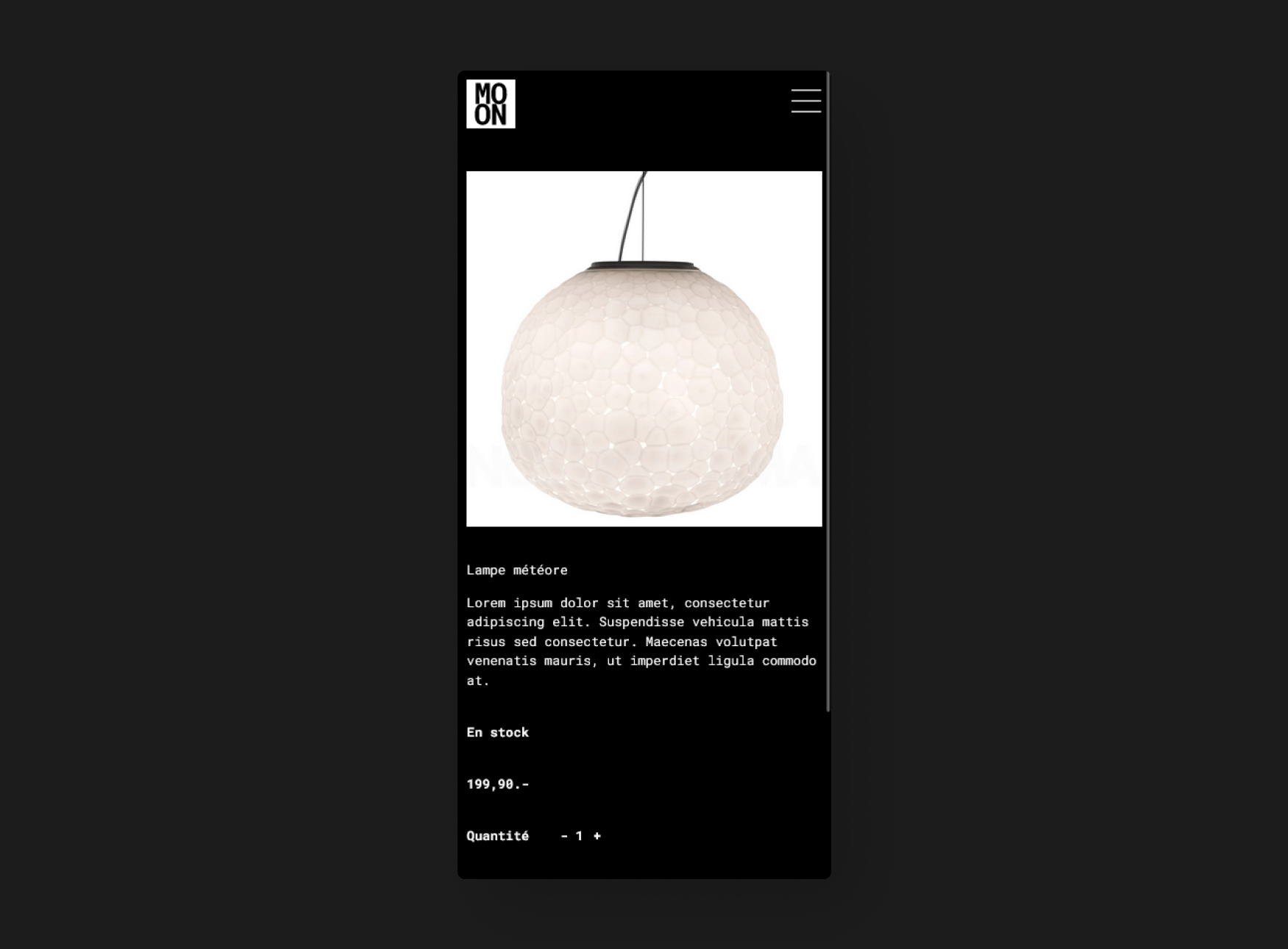 Détail objet - Mobile