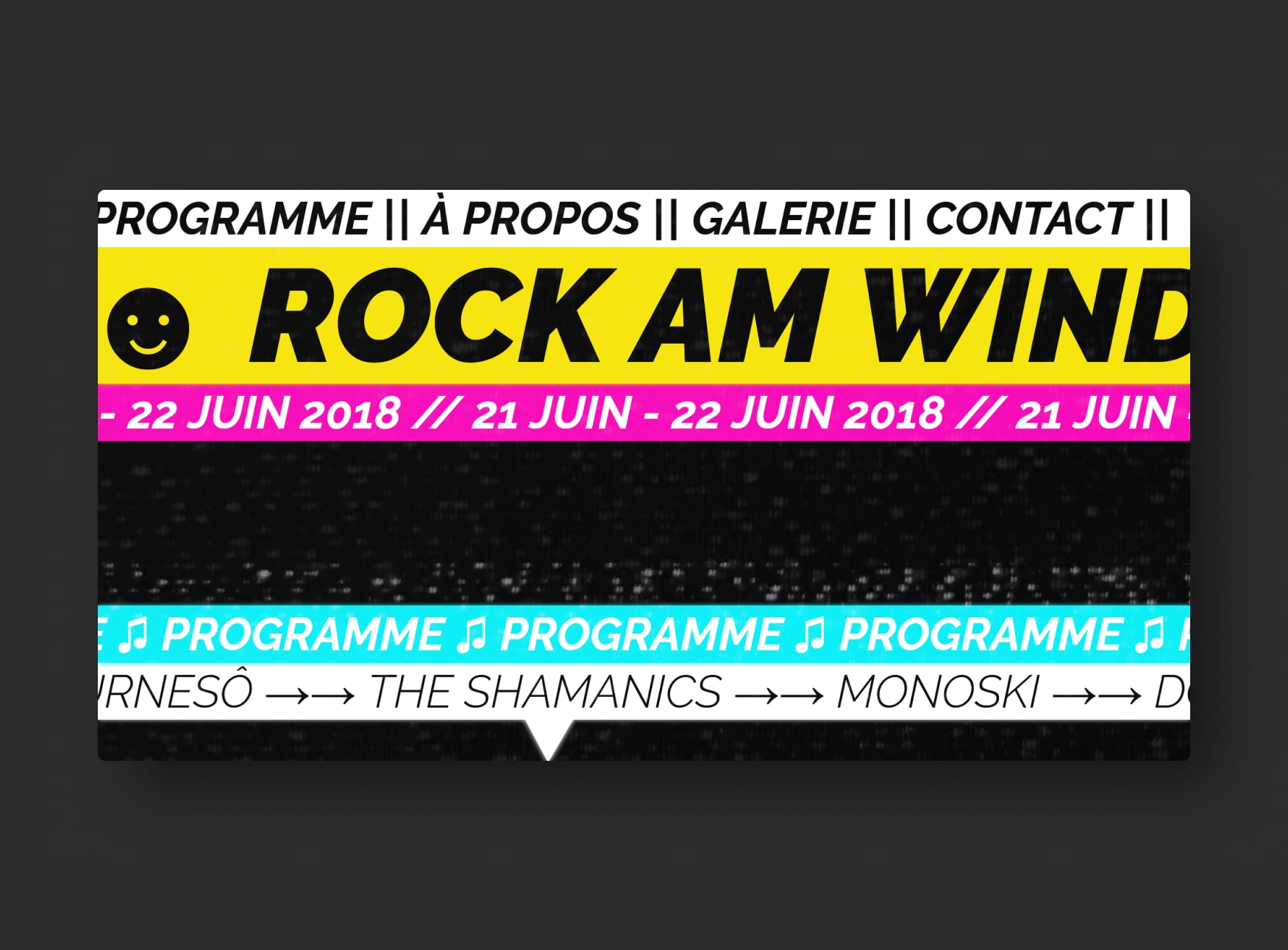 Aperçu du faux site du Rock am Wind